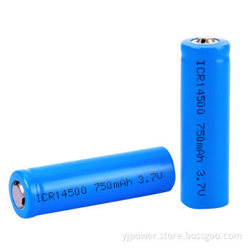 3.7V Cylindrical Li-ion Battery 14500 with 750mAh